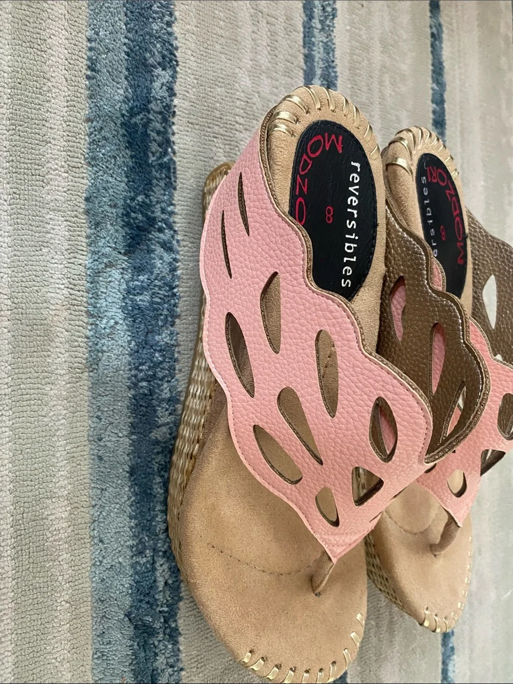 Reversible womens Sandals in Pink and/or Gold